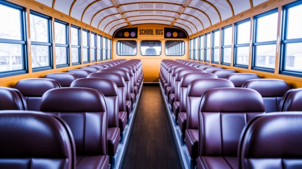 school bus rental interior fresno